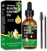Jamaican Black Castor Oil, 100% Pure (2.02 Oz with Eyelash Kit)-Organic Castor Oil for Hair & Skin, Stimulate Growth for Eyelashes, Eyebrows, Massage Oil for Aromatherapy 60ML