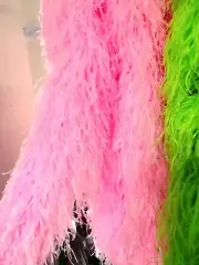 8 ply Candy Pink Ostrich Boa 2 Yards 6 ft Premium Ostrich Feather Fluffy Scarf