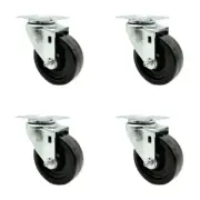 4 Inch Phenolic Wheel Swivel Top Plate Caster Set Service Caster Brand