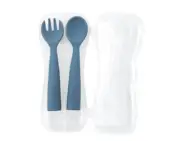 Haakaa: Bendy Silicone Cutlery Set - Bluestone