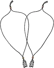 OHPHCALL 2pcs Crystal Cage Necklace Holders Hand Woven Stone Mesh Pouch Adjustable Crystal Necklace Cord for Jewelry Making