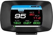 Daseeme Car HUD Head-Up Display, OBDII Smart Digital Meter, OBD+GPS Dual System, Car Diagnostic Tool Fault Code Elimination, Vehicle Speed Engine RPM Water Temperature Fuel Consumption Voltage Display
