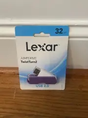 Lexar JumpDrive TwistTurn 32GB USB 2.0 Flash Drive, Purple New Sealed
