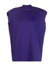 The Attico Laurie Logo Embroidered Tank Top IT40 Blue