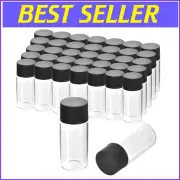 100 Pack of 30ML Leakproof Borosilicate Glass Sample Vials with Black Caps