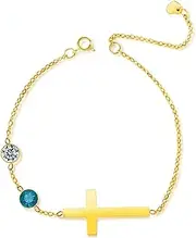 [yongder] Gold Religious Jesus Cross Bracelet for Women