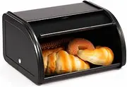 Metal Bread Box with Lid Vintage Portable Bread Box Container Container Keeper Food Storage for Countertop Home(black,1)