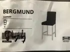 Ikea BERGMUND Cover for Bar Stool, Velvet Djuparp Dark Gray 004.862.47