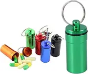 Healeved Aluminium Alloy Waterproof Case Container for Outdoor Medication Mini Portable Medicine Bottle Earplugs Green