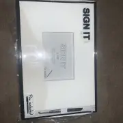 60th Wooden 3D Signature Sign It White Block with Black Pen