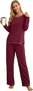 [QIXING] Women's Pyjama Set Long Sleeve Shirt and Long Trousers