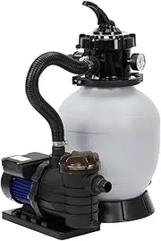 13" Sand Filter 3/4HP Pool Pump Max 3434 GPH High-Flow for Above Ground Swimming Pool Set Multi-Port Valve Up to 8500 Gallons