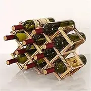 Solid Wood Folding Wine Rack for Home Kitchen and Bar Cabinets Diamond Shaped Holder