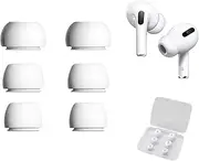 3 Pairs Replacement Ear Tips for Airpods Pro 1/2 with Hole for Noise Reduction and Portable Storage Case, Anti-Slip Soft Silicone Earbud Tips for Airpods Pro, Different Sizes (S/M/L)