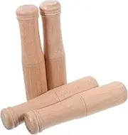 Luxshiny 4pcs Wooden Pestle Manual Grinding Rods for Garlic Spices Versatile Kitchen Tool for Crushing Juicing Grinding Easy to Clean Store for Home Cooking