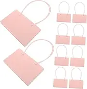 HOMOCONO 10pcs Paper Mache Boxes Tote Bags Tote Bag Shoe Boxes Cardboard Foldable House Jewelry Packaging Holiday Storage Handles for Flower Arrangements Nadusep Dot Treats Paper Pink