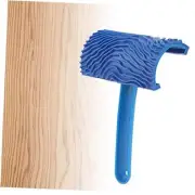 Wood Texture Roller, Rubber Empaistic Wood Graining Painting Tool with Handle
