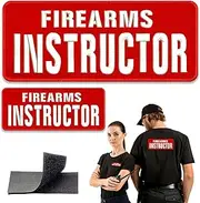 [MOORDYSES] Embroidered Patches Firearms Instructor for Uniforms, Backpacks, Vest, Jackets end Cap One Small and One Large 4"x10" and 2"x5" Hook and Loop on Back