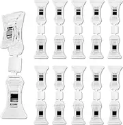 GTILE 30 Pcs Double Sided Sign Clips, Clear Sign Clips, Clear Rotatable Merchandise Clip on Sign Holder, Plastic Price Tag for Label Clothing Business Cards Retail Baskets