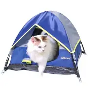 Blue Cat Tent Large Cave Bed for Indoor Cats and Small Dogs with Soft Mat - 2...