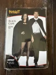 Black Cape Halloween Adult One Size Vampire Witch Costume