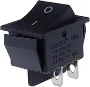 GUMMMY Latching Rocker Switch Power Switch I/O 4 Pins with Light 16A 250VAC 20A 125VAC KCD4(Black)