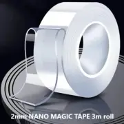 Double Sided Tape self adhesive Clear Nano Tape Reusable 3m, 2mm