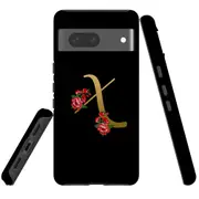 For Google Pixel 7 Case Tough Protective Cover Embellished Letter X