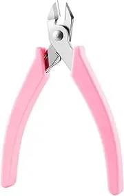 Nail Art Pliers False Nail Shaping Clip Stainless Steel Nail Art Scissors Nail Jewelry Removal Pliers for Professional Salon, Pink