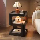 Modern Living Room Side Table Bedside Storage Shelf for Small Apartmen