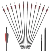 31inch Carbon Arrow Practice Hunting with Removable Tip Compound Bow 6/12/24 Pcs