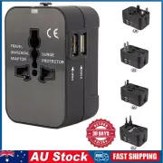 World Wide Universal Travel Adapter US/EU/UK/AU Multi Plug Charger With Dual USB