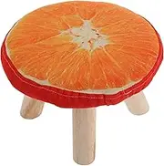 PACKOVE Creative Orange Wooden Mushroom Stool Non-Slip Solid Footstool for Home Decor Boy Girl Adults Adorable Design for Nail Salons Entryways and Living Spaces