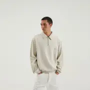 [1989 STUDIO] JP half zip sweatshirt Light Cream L Beige