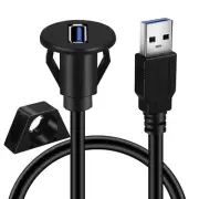 USB Extension Cable with Plush Panel Mount Stand for Car Ship Male to Female