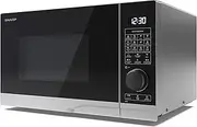 SHARP YC-PC254AU-S 25 Litre 900W Digital Combination Microwave Oven with 1200W Grill, 10 power levels, ECO Mode, defrost function, LED cavity light - Silver