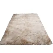 Catzon Soft Shaggy Area Rugs for Bedroom Non-slip Backing Tie Dye Carpet-Light Camel