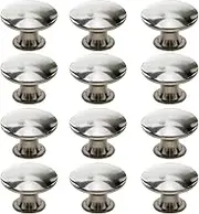 Mokife Cabinet Knobs Silver, 12 Pack Rustic Round Metal Dresser Pulls Furniture Handles with Screws for Chest of Drawers Kitchen Cupboard Wardrobe Door, 30x21mm