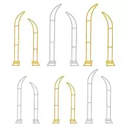 DIY Metal Curved Wedding Arch Stand Balloon Arch with Base Garden Floral Arch