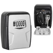 Wall Mount Key Lock Box for Outside House Key Safe Combination Lockbox with Resettable Code