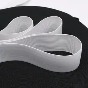 1.2.3.4.5.6公分8厘米黑白色彈性平紋扁寬橡皮筋松緊帶繩帶40米盤