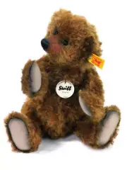 Steiff Germany New Jona Chestnut Brown Stuffed Mohair Jointed Teddy Bear 001062