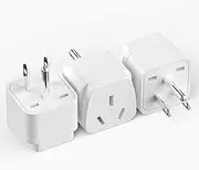 3PCS AU to USA Universal Travel Plug, Australia to America International Travel Adapter, Travel Power Plug for The United States, Canada, Brazil, Japan, White