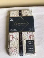 New Waterford Everyday Tangier Set Of 4 Easycare Paisley Fabric Cotton Napkins