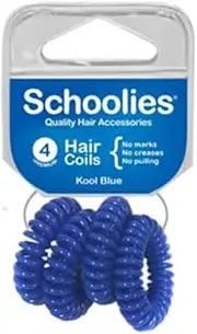 Schoolies Hair Accessories Hair Coils 4 Pieces, Kool Blue