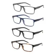 Reading Glasses Blue Light Blocking for Men Women,Rectangular 4 Pack 1.25 x