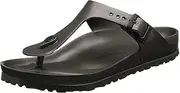 [Birkenstock] Women's Gizeh Metallic Anthracite EVA Sandals 38