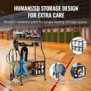 Rolling Sports Equipment Organizer on Wheels Ball Storage Cart with Baskets