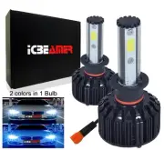 H1 70W 6600LM White & Blue Combo Canbus COB LED Fit High Low Fog Light A1 (for: Mitsubishi)