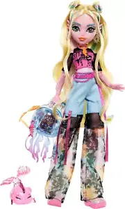 Monster High Lagoona Blue Doll in Mesh Tee and Cargo Pants, Includes Pet Fish...